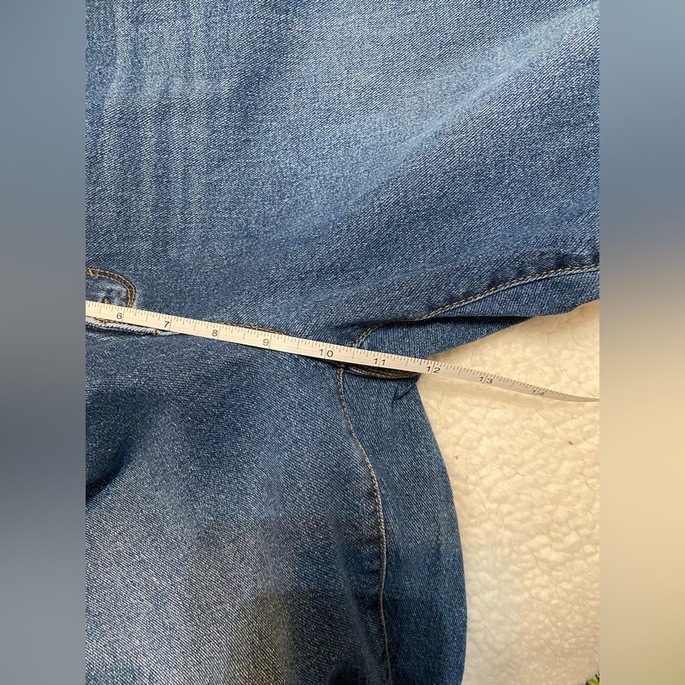 Style & Co. Curvy Ripped Skinny Blue Jeans Mid Rise Tummy Control size 14 - Picture 15 of 16